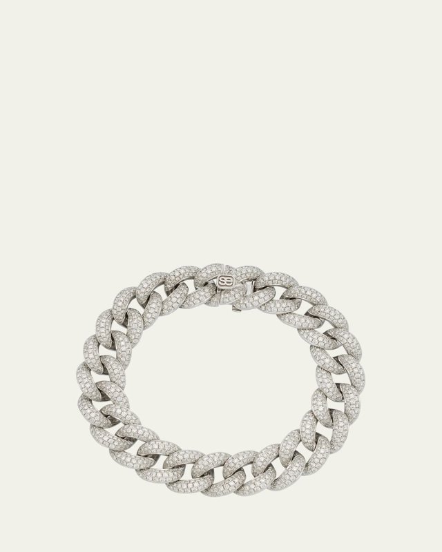 14k White Gold Diamond Link Bracelet